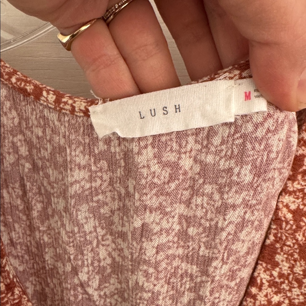 Lush Maroon Floral Long Sleeve Dress